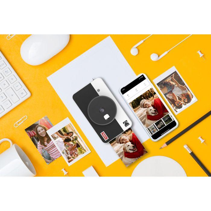 KODAK Mini Shot Combo 2 Retro C210R - Appareil Photo 5,3x8,6 cm Instantané - 8 incluses - LCD 1,7 pouce - Bluetooth - Jaune &amp; Noir