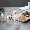 250-300 мл Кружки с кошкой Двухслойная стеклянная чашка Большая вместимость Чайные чашки с ручкой Креативная стеклянная чашка с медведем Портативная стеклянная чашка для воды и молока