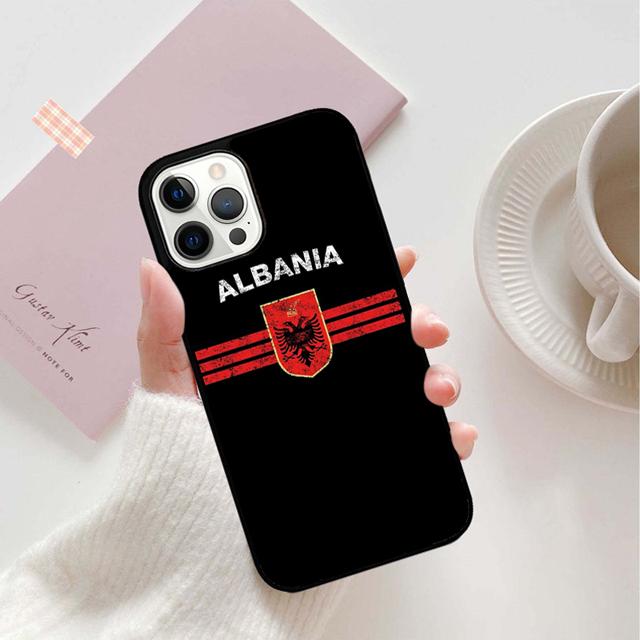 Чехол для телефона с флагом Албании Задняя крышка для iPhone 17 Air 16 15 14 13 11 12 Pro Max Plus Оболочка Coque