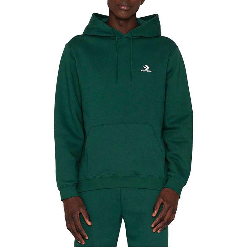 Converse CHEV EMB Толстовки Унисекс Зеленые С капюшоном Умеренные Обычный крой 10023874-A05