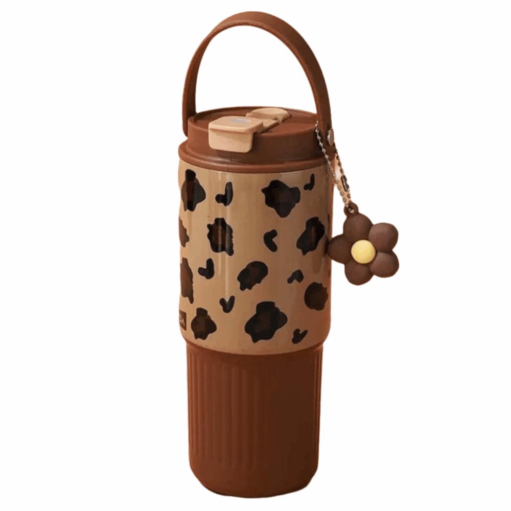 Portable Outdoor Insulated Mug Creative Coffee Tumbler with Handle Drinking Straw Cup Kitchenware