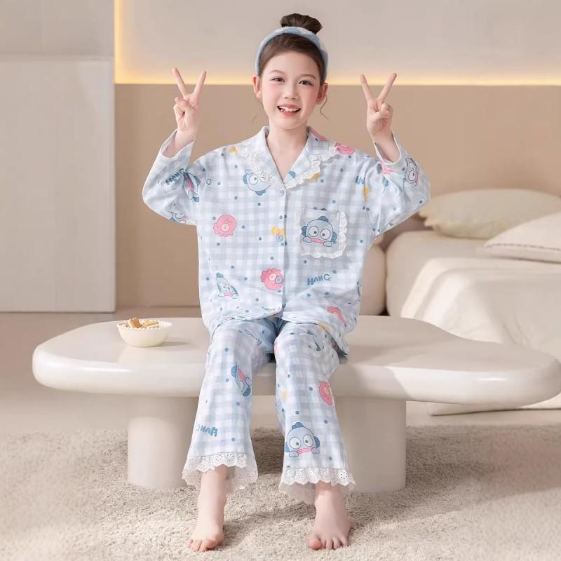 100% Cotton Girls Long Sleeve Pajama Set Princess Style Sleepwear Kids Ages 8 Comfortable Home Outfit