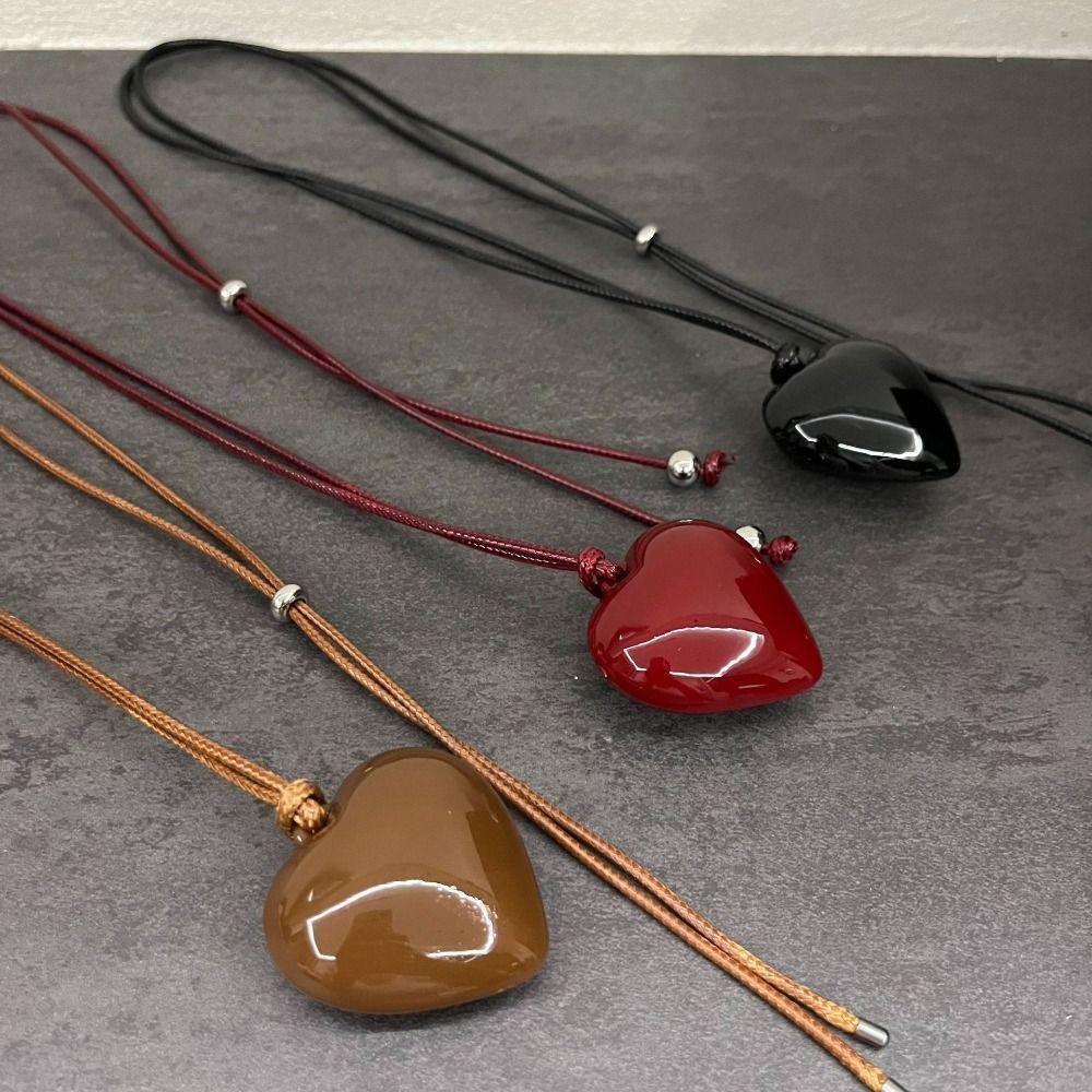 Ожерелье-цепочка из веревки с шармами, Дизайн меньшинства, Цепочка для свитера, Ожерелье с подвеской в стиле ретро-любви, Девочка