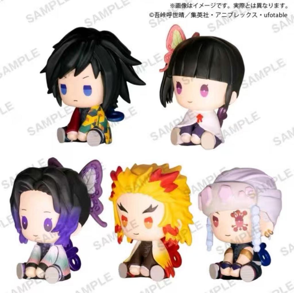 Genuine Action Figure Kimetsu No Yaiba Akaza Kochou Shinobu Genuine Action Figure Small Round Eyes Gacha Figure Model Toys