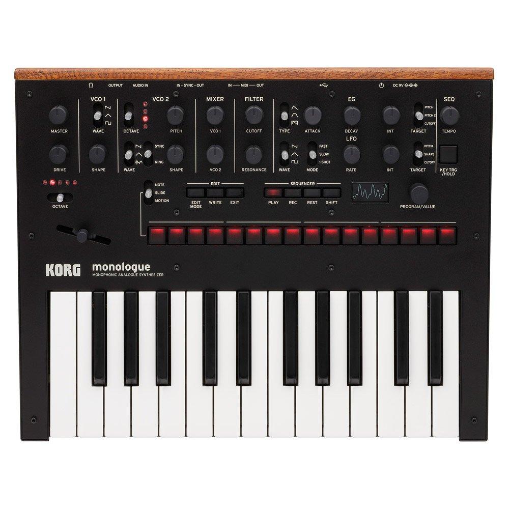KORG Монофонический аналоговый синтезатор monologue BK Monologue Black 25 клавиш 16-шаговый секвенсор с осциллографом питание от батареек легкий легкий