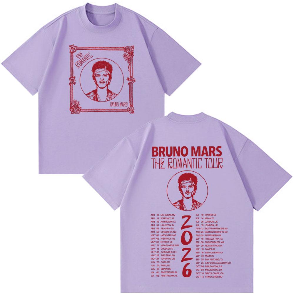 Singer Bruno Mars New Album Print Tshirt Men Women Loose Short Sleeve Pop Music Tshirt Summer Cotton Casual Aesthetic TShirts