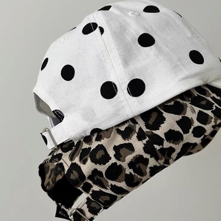 New polka dot leopard print letter embroidery baseball cap children spring and summer street fashion versatile sunshade baseball cap men