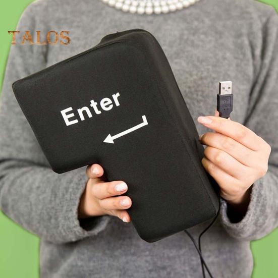 Большая кнопка Enter, питание от USB, антистресс, большая кнопка Enter, игрушка, эргономичная подушка с кнопкой Enter, губчатая подушка, украшение для рабочего стола