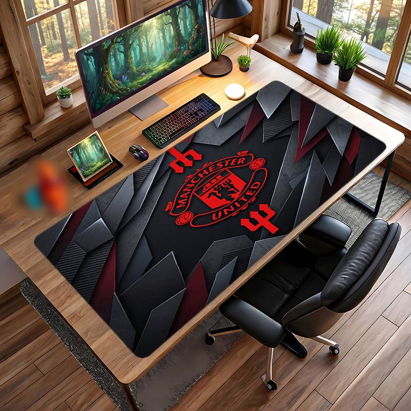 Большой игровой коврик для мыши Manchester United, нескользящий, мягкая резина, для офисного стола, ноутбука, компьютера, Декор