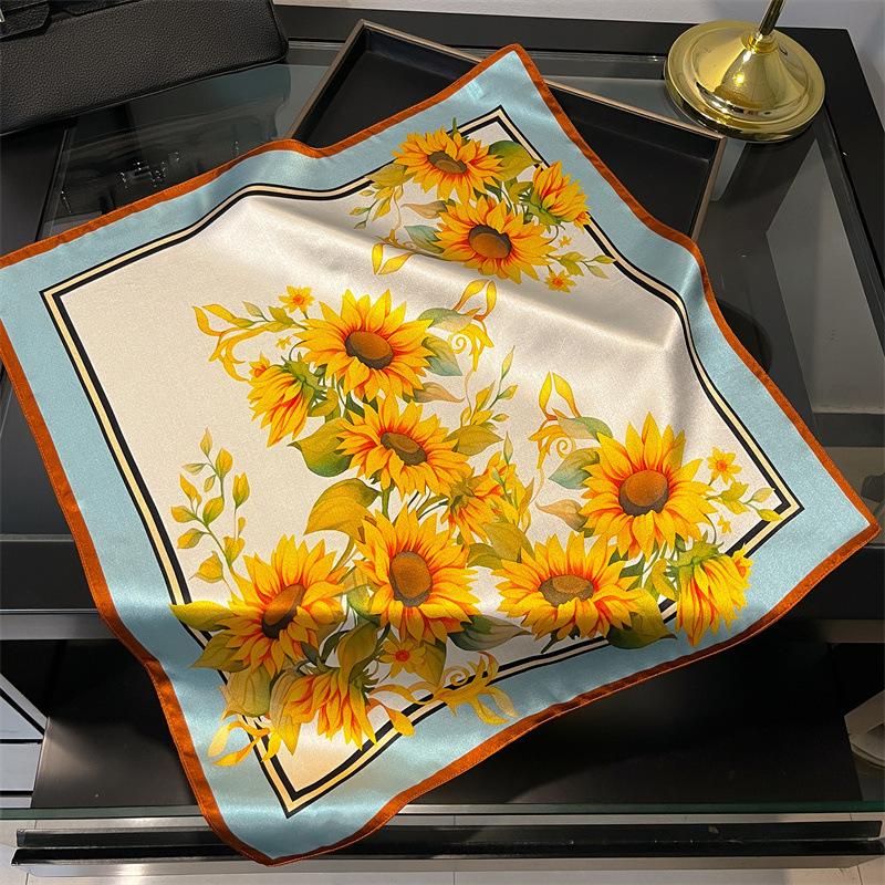 New 100% Natural Real Silk Scarf Women Bandana Square Scarves Wrap Kerchief Mulberry Fashion Luxury High Quality Hijab For Lady