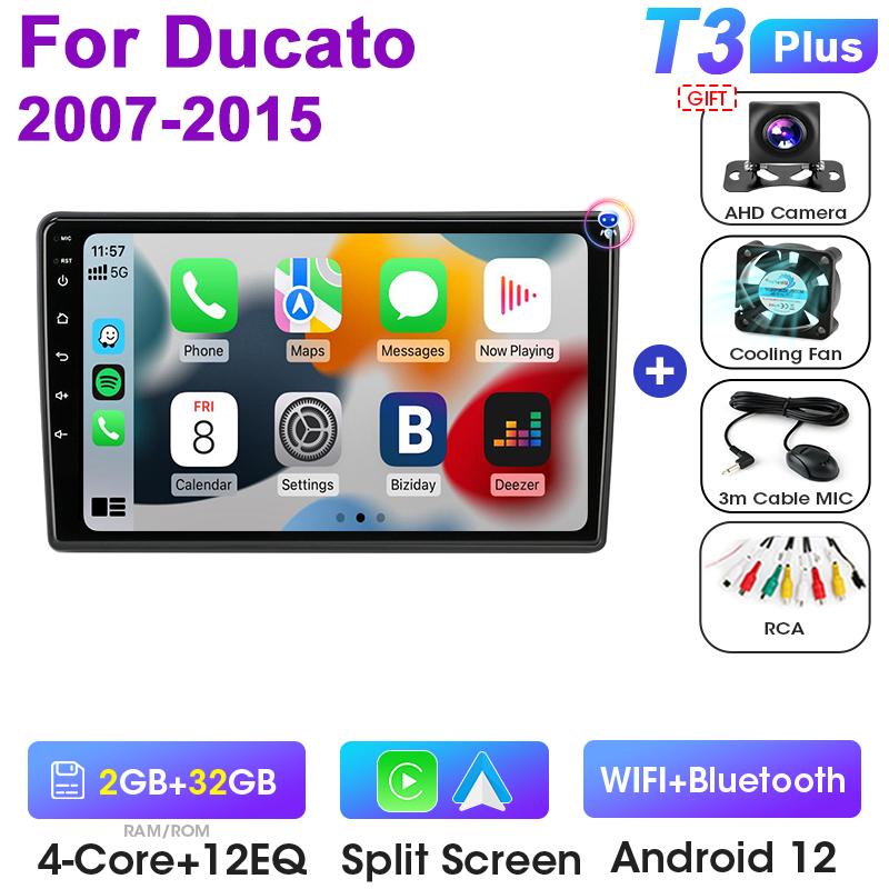 2 Din Android 12 автомобильное радио для Fiat Ducato Peugeot Boxer Citroen Jumper 2 2006-2025 мультимедийный видеоплеер Carplay авто стерео