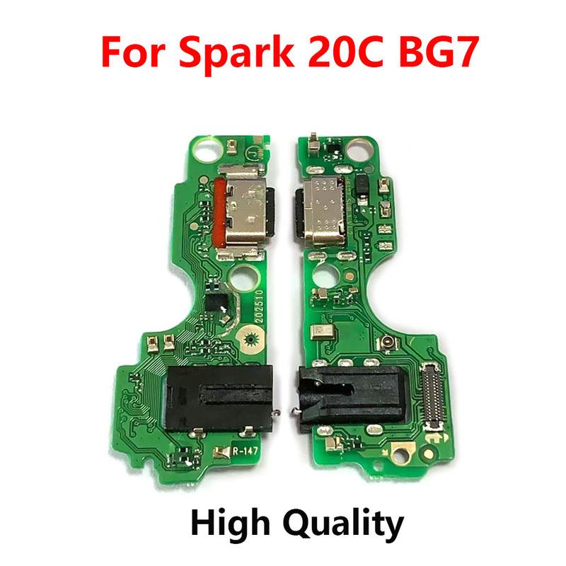 Для Tecno Spark 20C BG7 BG7n Плата USB-зарядки Порт-док Модуль микрофона Шлейф