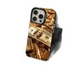 Gold and US dollar bills iPhone 18 phone case iPhone 15 Pro Max protective case 1413 colored silver IMD12 PRO