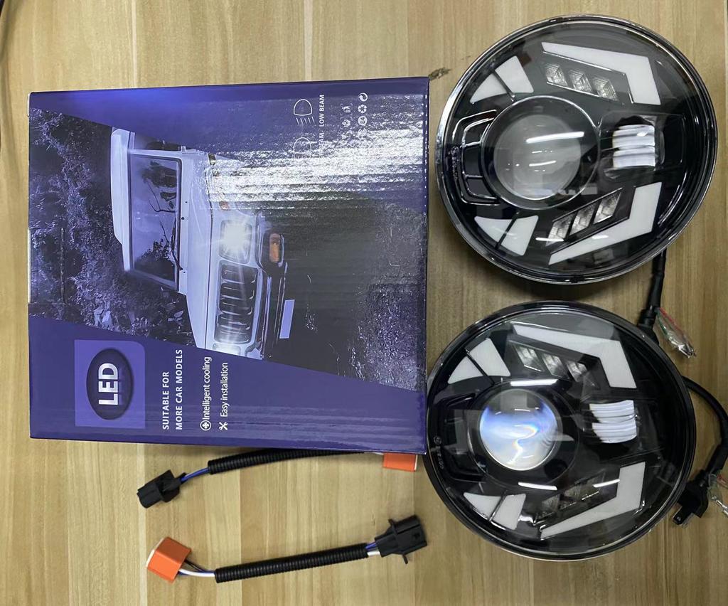 7-дюймовые светодиодные фары, водонепроницаемые круглые фары с дальним и ближним светом, замена указателя поворота DRL