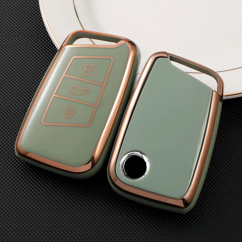 Soft TPU Car Remote Key Case Cover Shell For VW Volkswagen Passat B8 Magotan For Skoda Kodiaq Superb A7 Smart Keyless