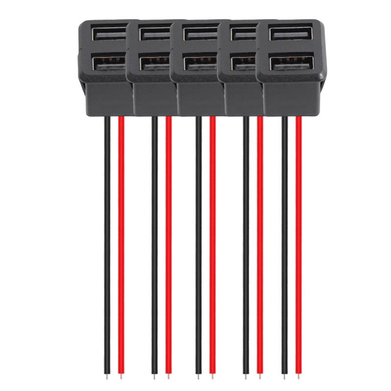 Черный двухслойный USB гнездо типа C USB лампа зарядка гнездо питания с кабельным разъемом автомобильные аксессуары 1-10 шт.