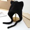 New rope cute cat ears knitted hat autumn and winter warm ear protection hat fashionable face small wool hat