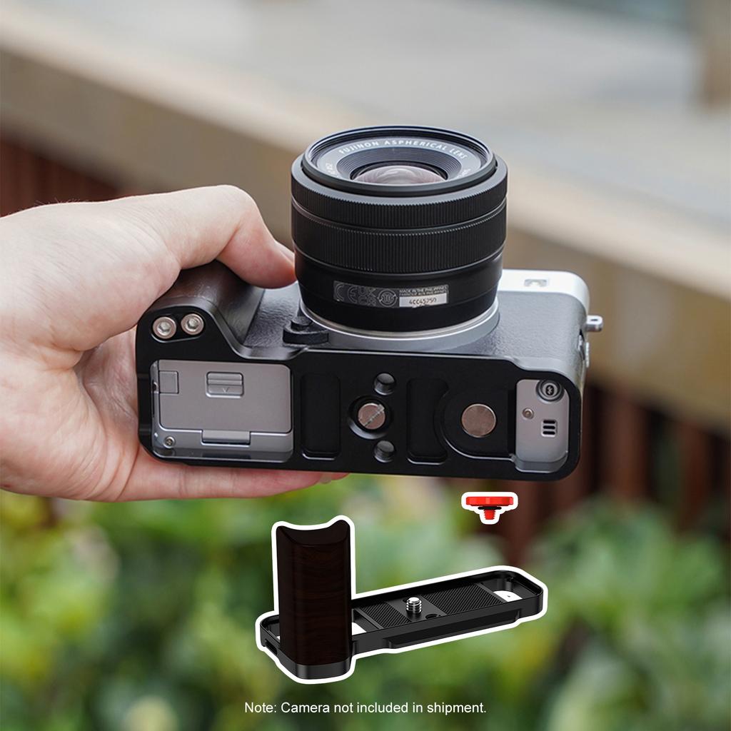 Деревянная L-образная ручка-кронштейн для камеры FUJIFILM X-E5 L-образный кронштейн-хват со спусковой кнопкой Дизайн с быстросъемной площадкой Arca