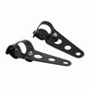 1 Pair Stainless Steel Motorcycle Headlight Bracket Fork Small Mount Stand Support (Black)