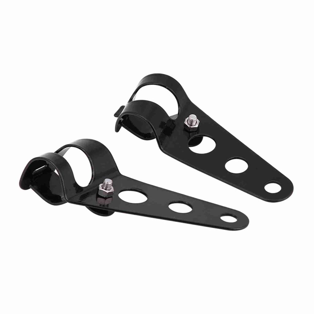 1 Pair Stainless Steel Motorcycle Headlight Bracket Fork Small Mount Stand Support (Black)