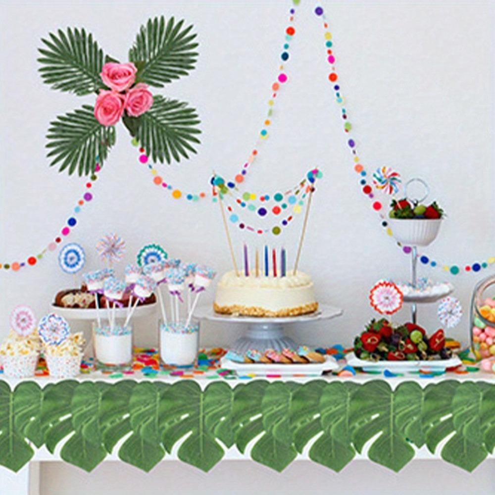 Искусственные пальмовые листья 5-8 видов, большие и маленькие, зеленые, искусственные пальмовые листья со стеблями для сафари, джунглей, гавайских луау, декора стола для вечеринки, свадьбы, дня рождения