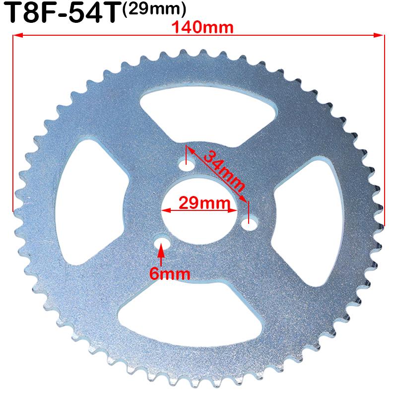 38 44 54 58 64 74 Tooth T8F 29MM 35MM 54MM Rear Sprocket for Mini Moto ATV Quad Dirt Pit Pocket Bike Cross 47cc 49cc Accessories