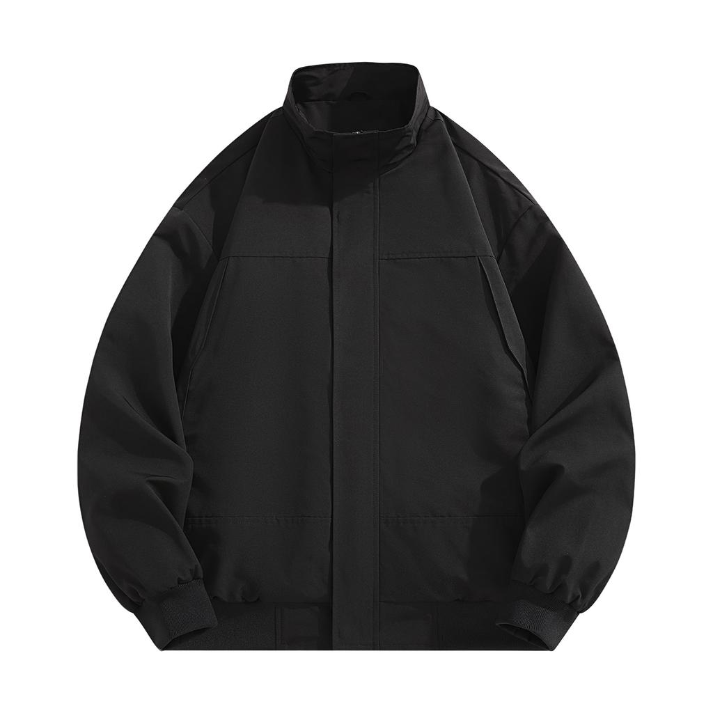 Men's Solid Color Jacket Fashion Sports Casual Workwear Trend Loose Jacket