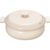 Wahei Freiz Tabletop Serves Induction and Gas Lightweight Pot, 27cm, 4-5, Ivory, Compatible, Ceramic, RB-3216