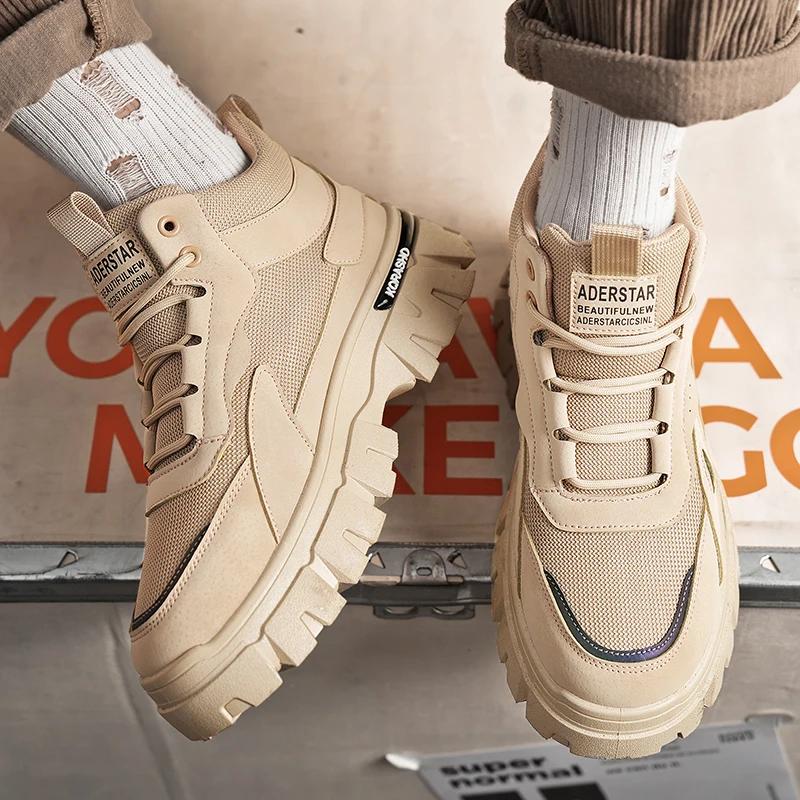 Ankle Boots Loafers Fabric Sports and Leisure Shoes for Men Casual Sneaker Male Sneakers Hiking Boots Round Toe Wear-resistant