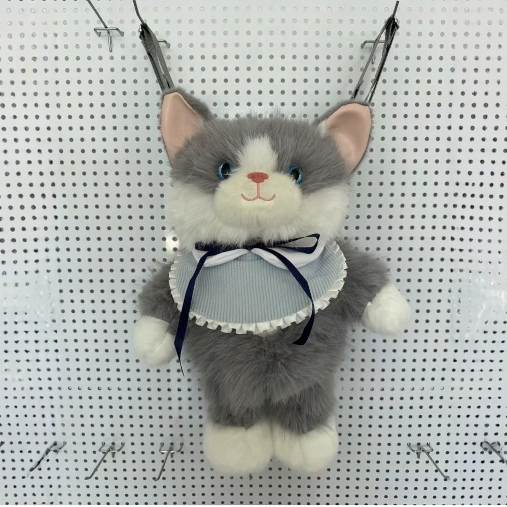 Soft Plush Kitten Shoulder Bag Cute Cartoon Plush Cat Backpack Simulated Cat Backpack School Bags