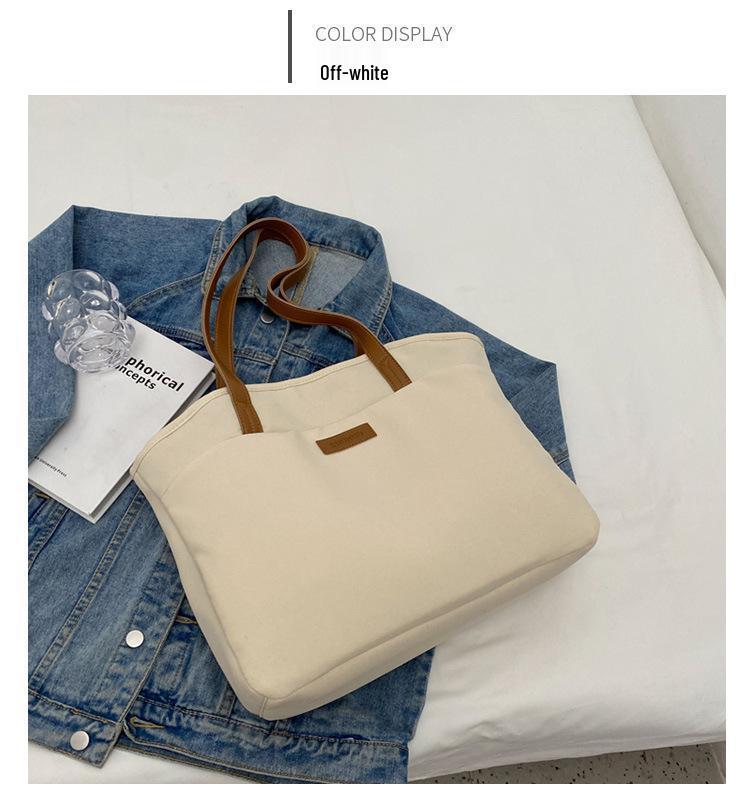 Женская минималистичная большая сумка-тоут - многосекционная наплечная сумка, новый летний холст для поездок на работу