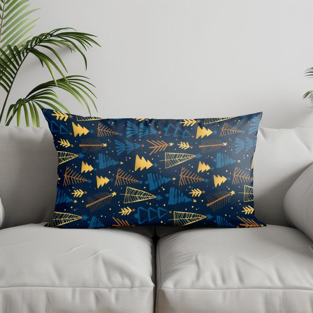 Домашний Декор С Рождеством Снежинка Подушка Подходит Для Дивана Спальни Автомобиля Наволочка Подушка Прямоугольная Подушка Для Спины