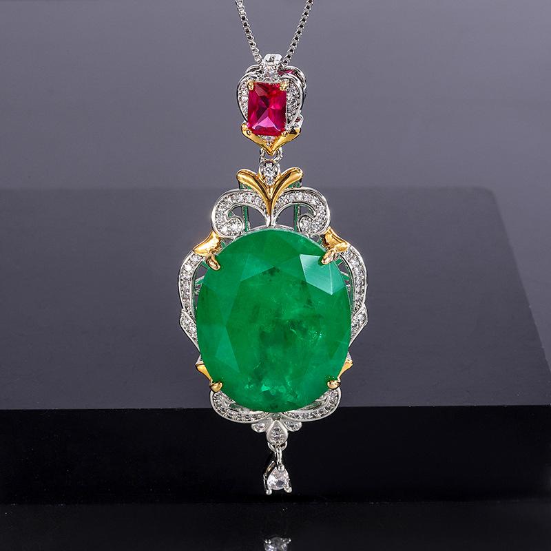 Изумрудное ожерелье, легкое роскошное ожерелье из циркона, подвеска Paraiba
