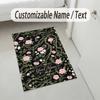 Floral Elegance Theme Soft Crystal Velvet Rug Custom Name & Text Print Non Slip Floor Rug for Bedroom Living Room