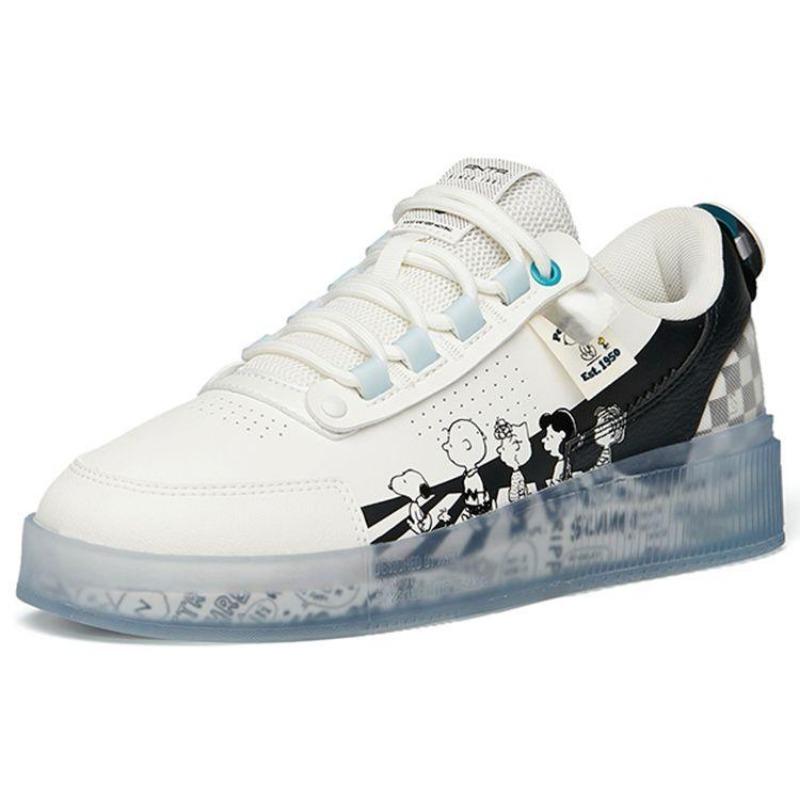 Anta Snoopy X Jelly Sole износостойкие дышащие низкие кроссовки для скейтбординга мужские белые 912148030-2