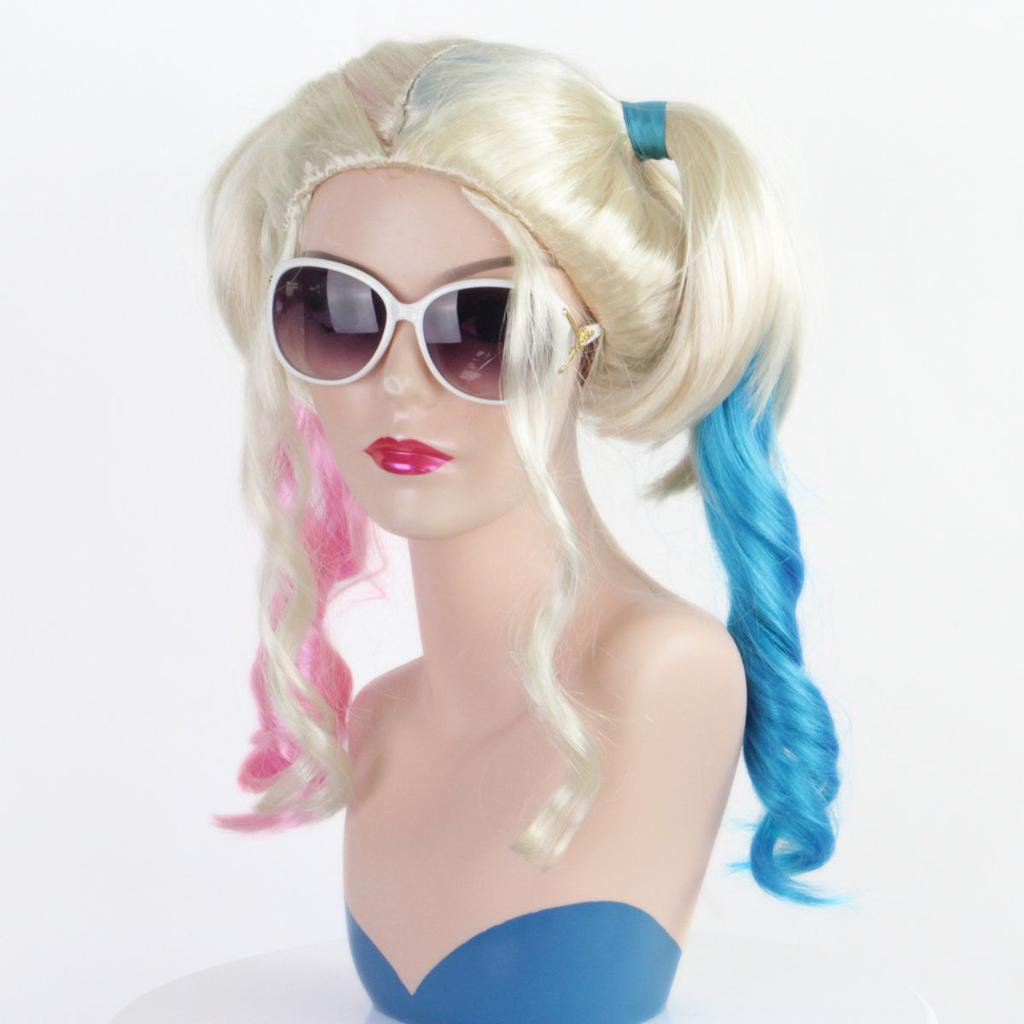 Косплей персонажа фильма Харли Квинн Высококачественный синтетический парик День смеха Хэллоуин Рождество