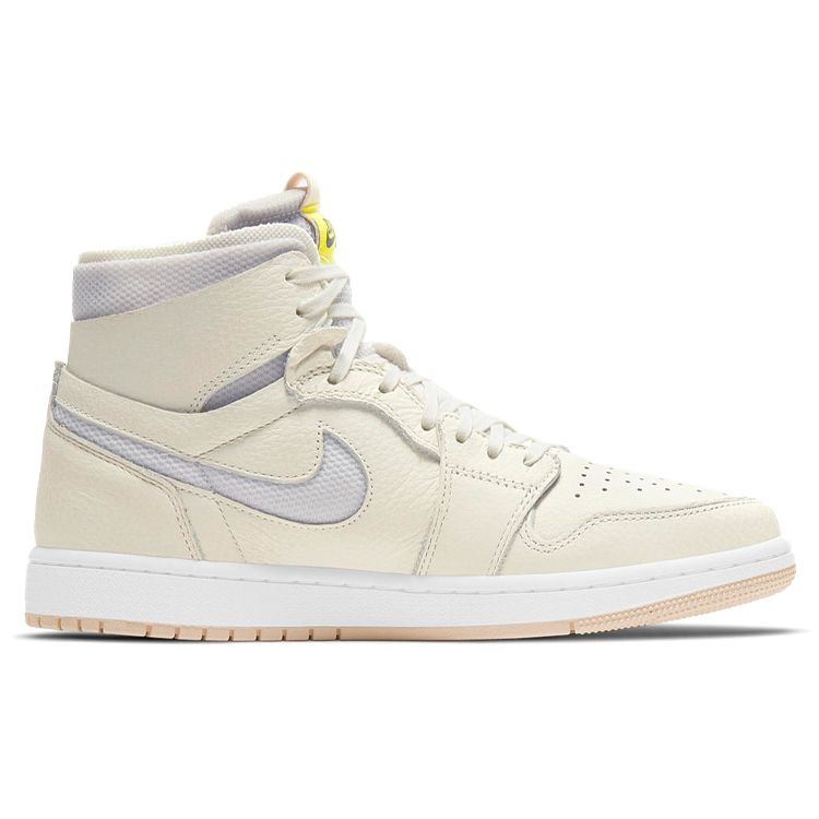 Air Jordan 1 High Zoom Pearl White Женские кроссовки Sail Light-Voltage-Yellow CT0979-107