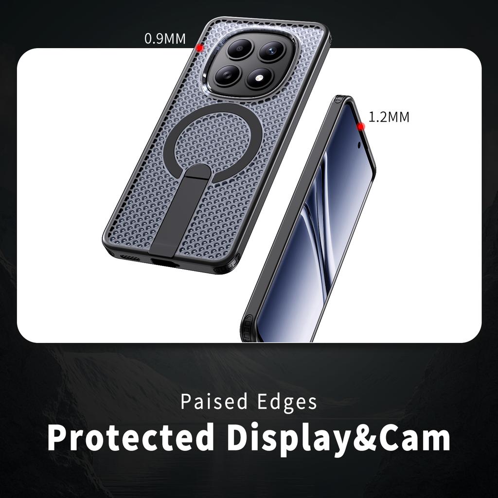 Для Xiaomi Redmi Note 15 5G (Глобальный) / Poco M8 5G Магнитный чехол Подставка Сетка Текстура ТПУ ПК Задняя крышка телефона