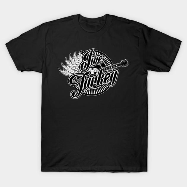 Asian Size Men Black Print T-shirt Jive Turkey No-Cut Print Cotton Tshirt