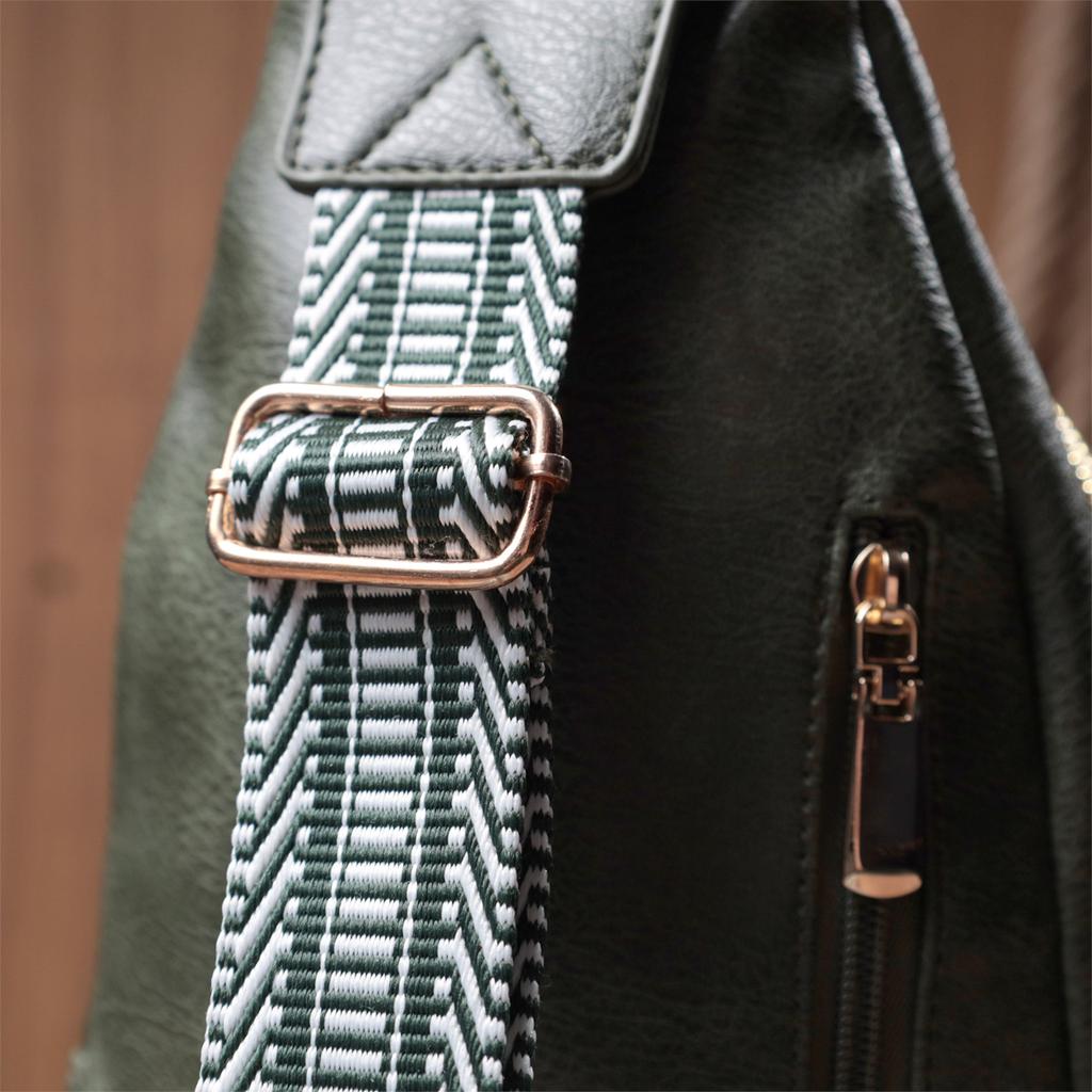 Удобная женская сумка с одной лямкой через плечо из экокожи VINTAGE Bag 22756 Зеленый