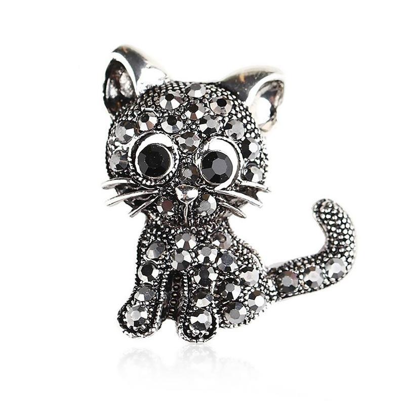 Blucome Cute Little Cat Brooches Pin Up Jewelry For Women Suit Hats Clips Corsages Brand Brooch AVE