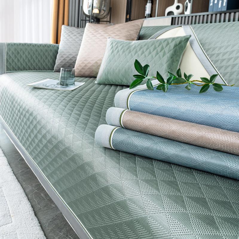 Подушка для дивана из ледяного шелка, летняя подушка для сиденья, летняя крутая подушка, нескользящий кожаный чехол для дивана, чехол на спинку, полотенце