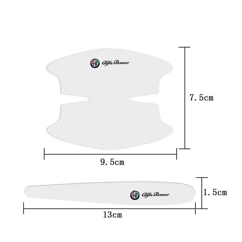 8Pcs/set For Alfa Romeo 4C 159 Spider Giulietta 156 Car Decoration Film Car Stickers Door Handle Bowl Scratch Protective StickerGF8