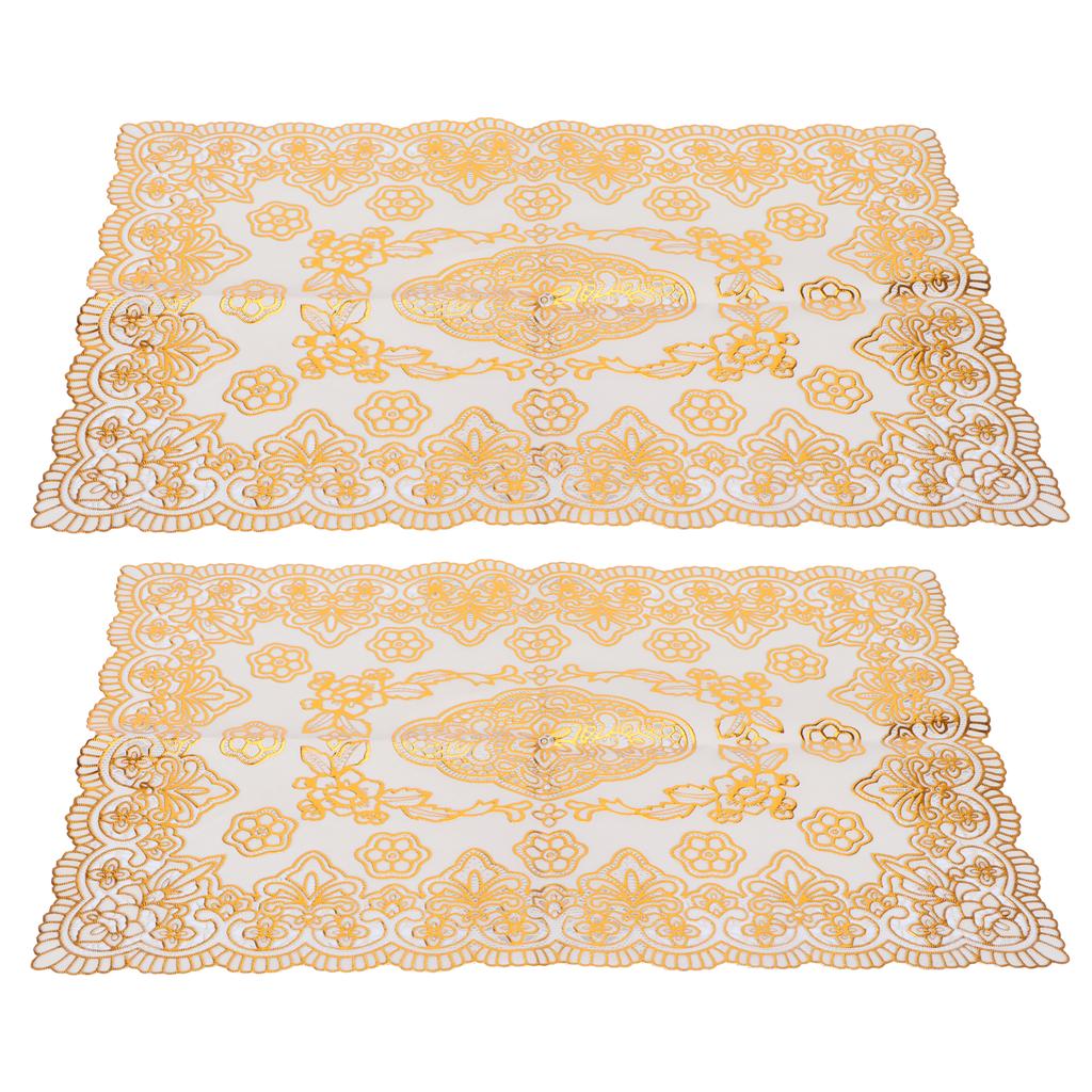 2 шт 30 см x 45 см ПВХ коврик для стола золотые салфетки подставки под чашки кухонное свадебное украшение
