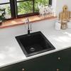 VidaXL Kitchen Sink Granite Black Hand Basin Washbasin Inset Sink 141672