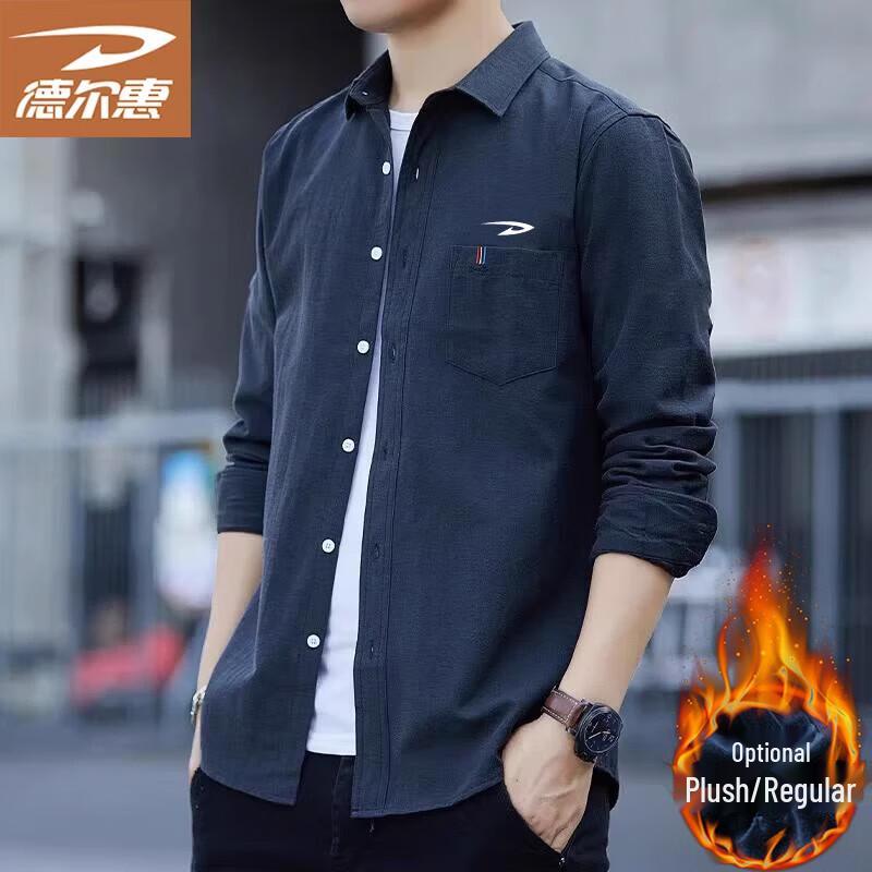 Мужская рубашка Delhui в стиле business casual с длинным рукавом
