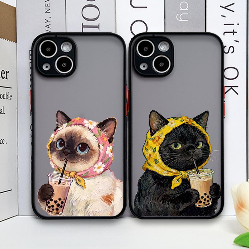 Креативный чехол для телефона с принтом мультяшной пары кошек для Samsung Galaxy S26 S25 S24 S24+ S23 Ultra S22 Plus S21 FE S20 5G