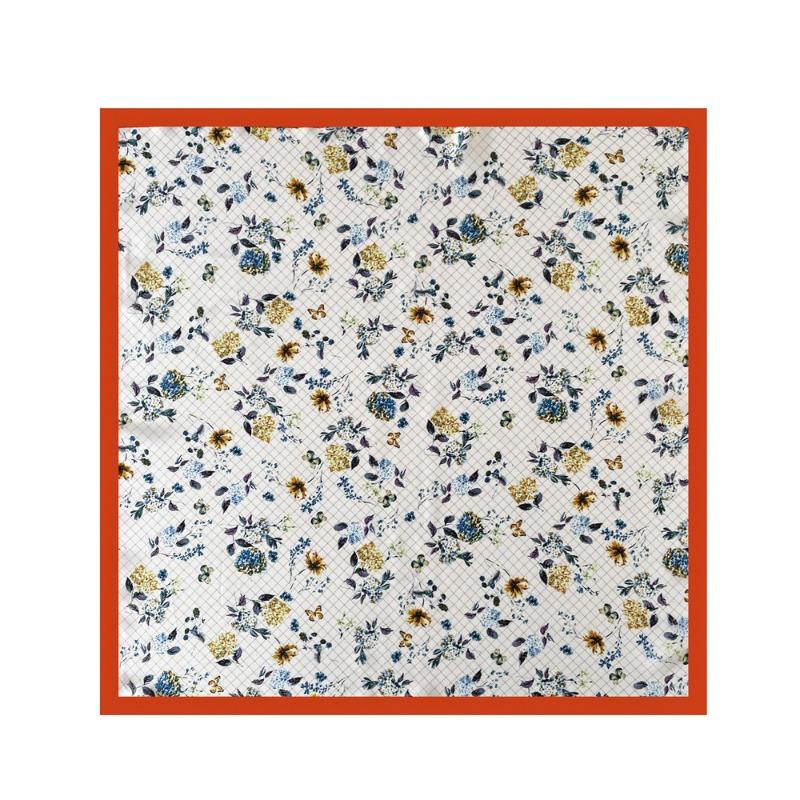 Women S French Style Small Floral Print Square Scarf