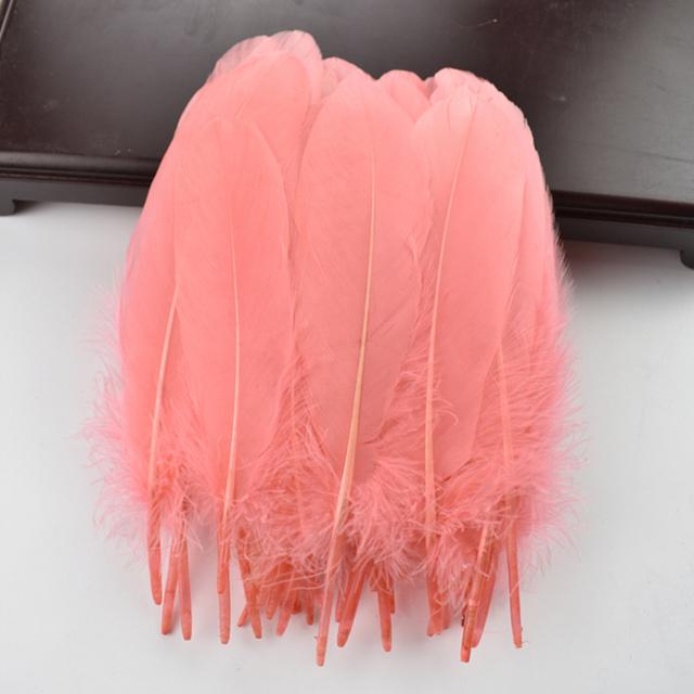 100pcs /Lot Colorful Hard Stick Natural Goose Feathers For Needlework Crafts Feather Handicraft Decor Wedding Accessories Plumes
