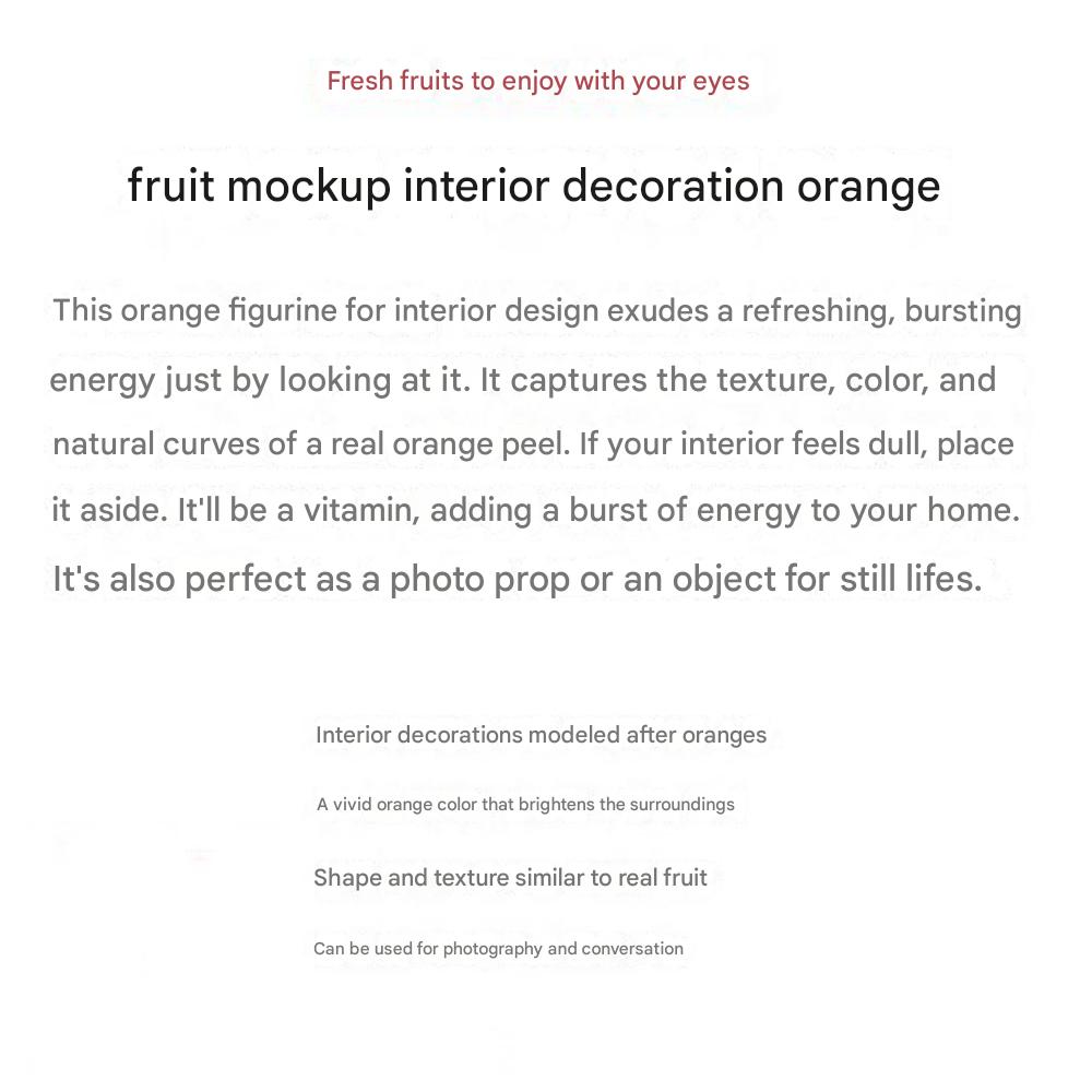 Artificial Fruit Model Orange